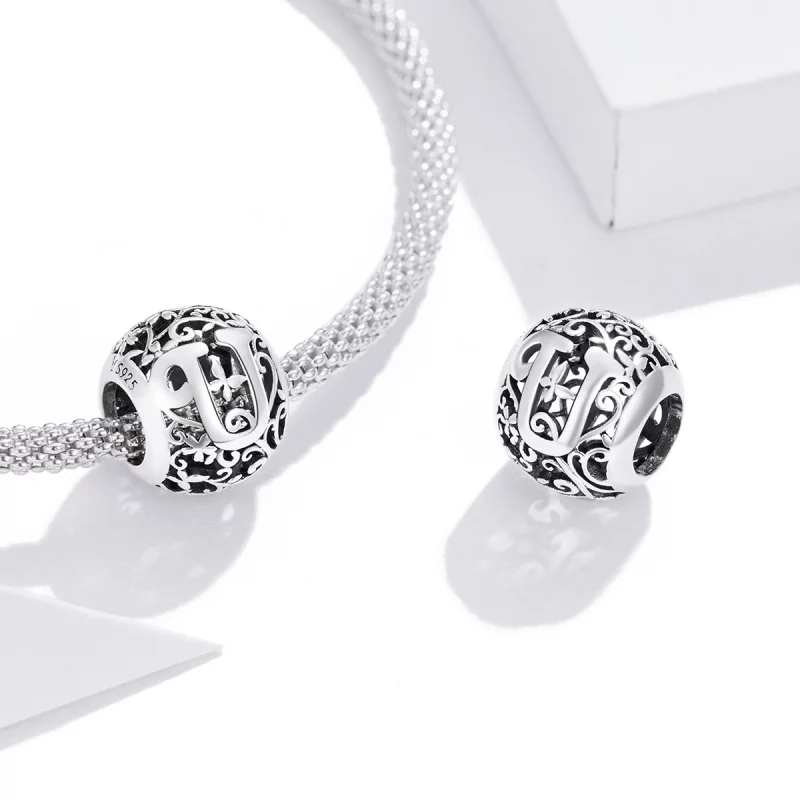 (image pour) Charm Style PANDORA Fleur Lettre U Ajourés - SCC1444-U - Afficher 4