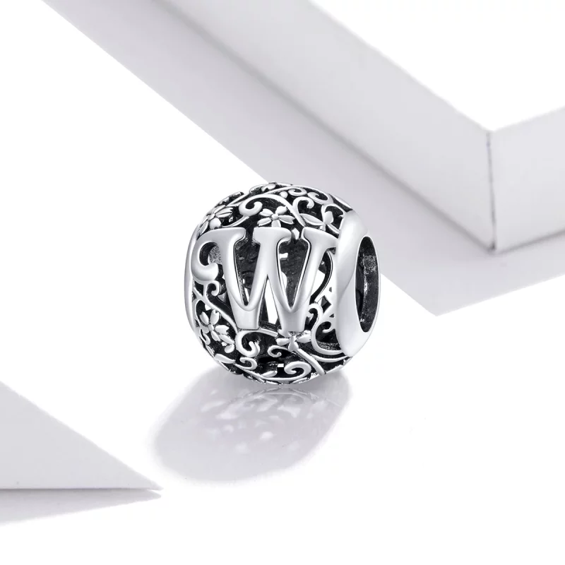 (image pour) Charm Style PANDORA Fleur Lettre W Ajourés - SCC1444-W - Afficher 2
