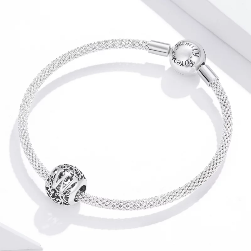 (image pour) Charm Style PANDORA Fleur Lettre W Ajourés - SCC1444-W - Afficher 3