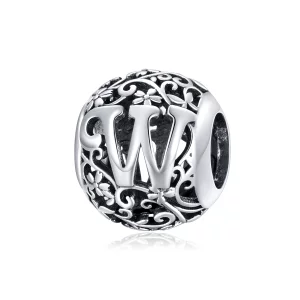 (image pour) Charm Style PANDORA Fleur Lettre W Ajourés - SCC1444-W