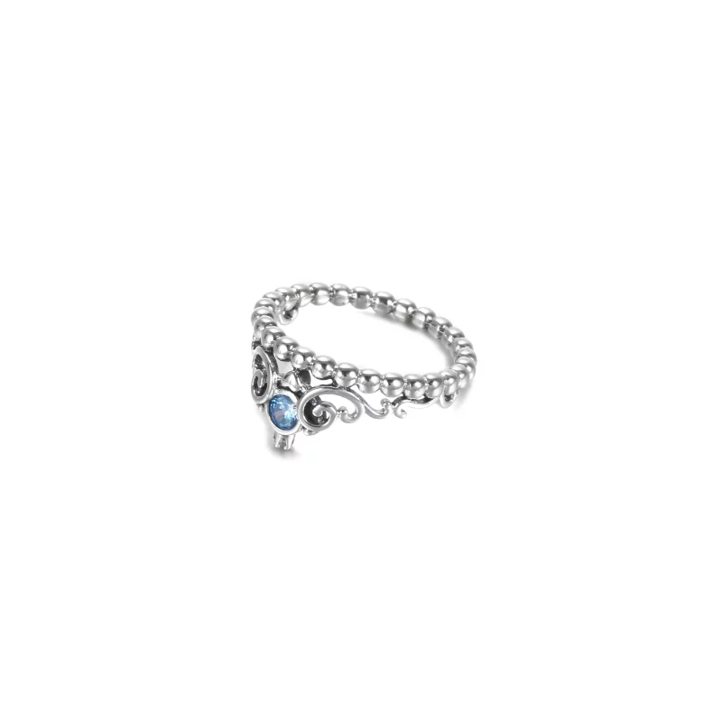 (image pour) Bague PANDORA Disney Cendrillon Diadème Bleu - 199191C01 - Afficher 5