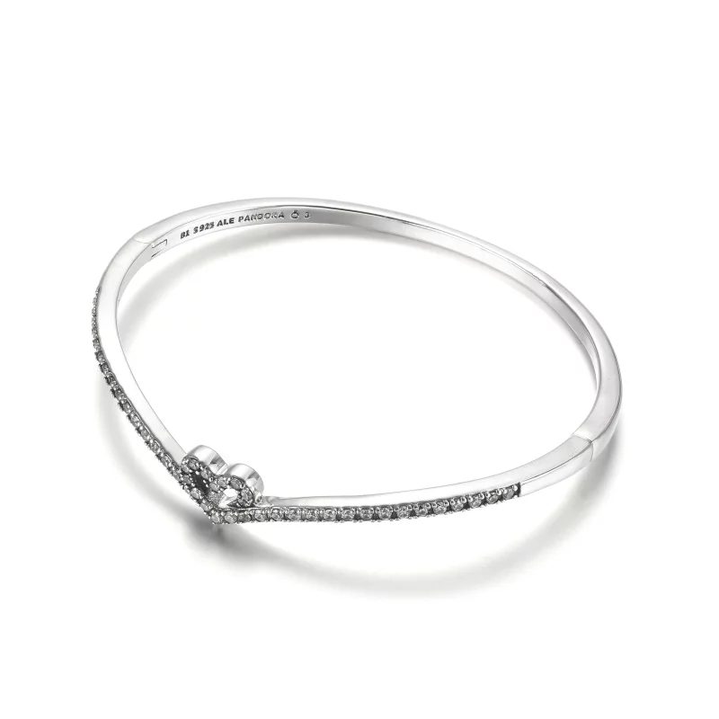 (image pour) Bracelet Jonc PANDORA Cœur Vœu Scintillant - 599297C01 - Afficher 2