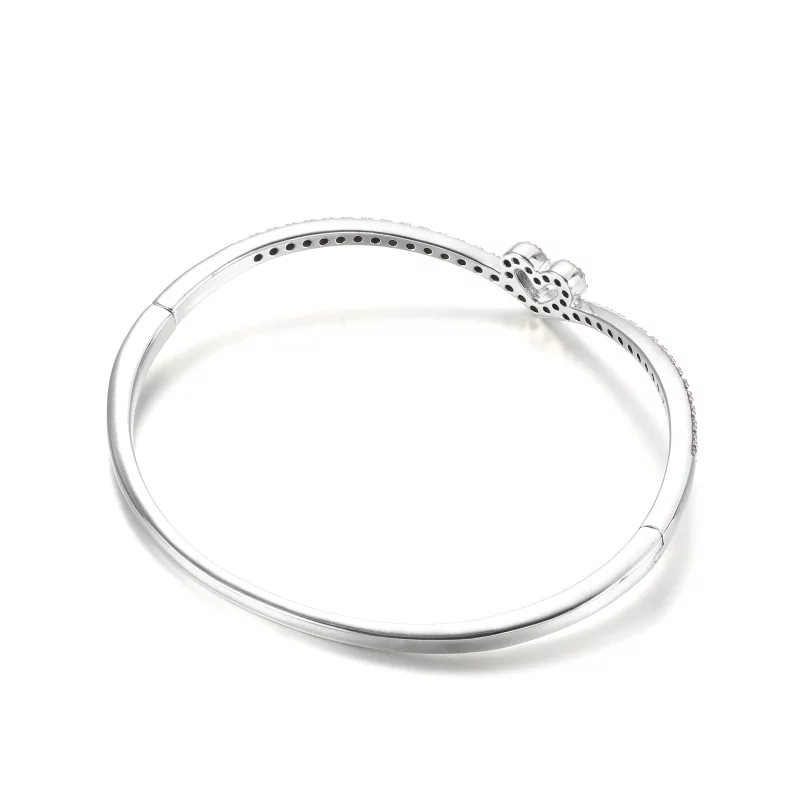 (image pour) Bracelet Jonc PANDORA Cœur Vœu Scintillant - 599297C01 - Afficher 3