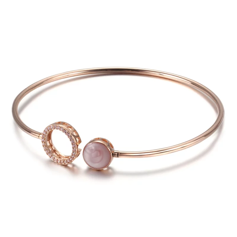 (image pour) Bracelet Jonc PANDORA Tourbillon Rose - 589287C01 - Afficher 4