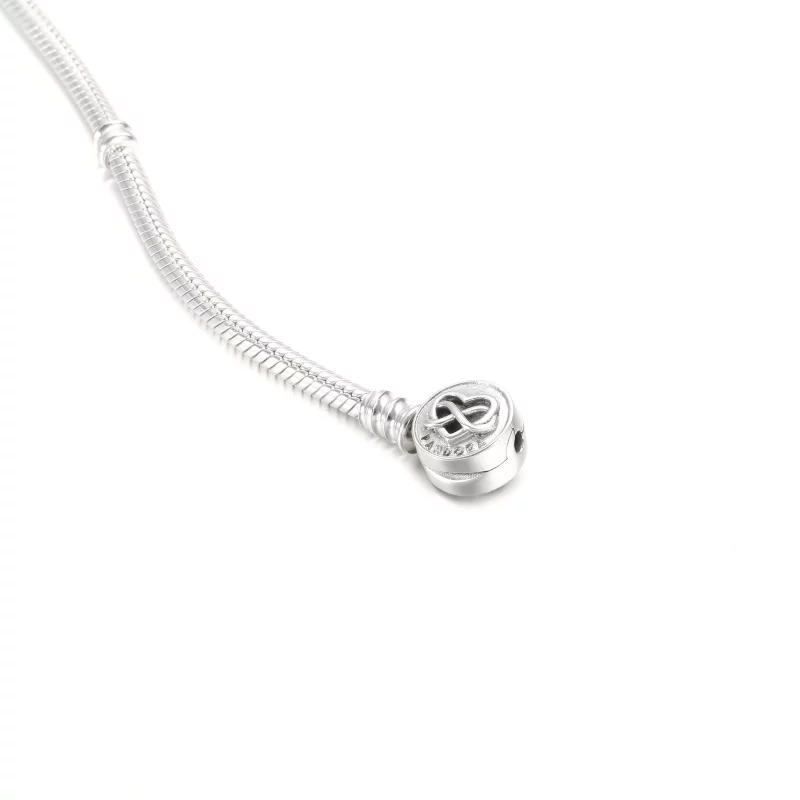 (image pour) Bracelet Maille Serpent Fermoir Infini Cœur Pandora Moments - 599365C00 - Afficher 5
