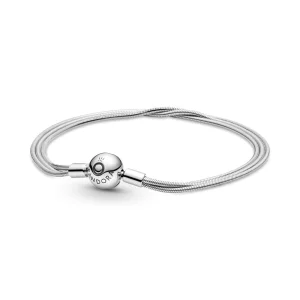 Bracelet Maille Serpent Multi-Rangs Pandora Moments - 599338C00 (image pour) Bracelet Maille Serpent Multi-Rangs Pandora Moments - 599338C00
