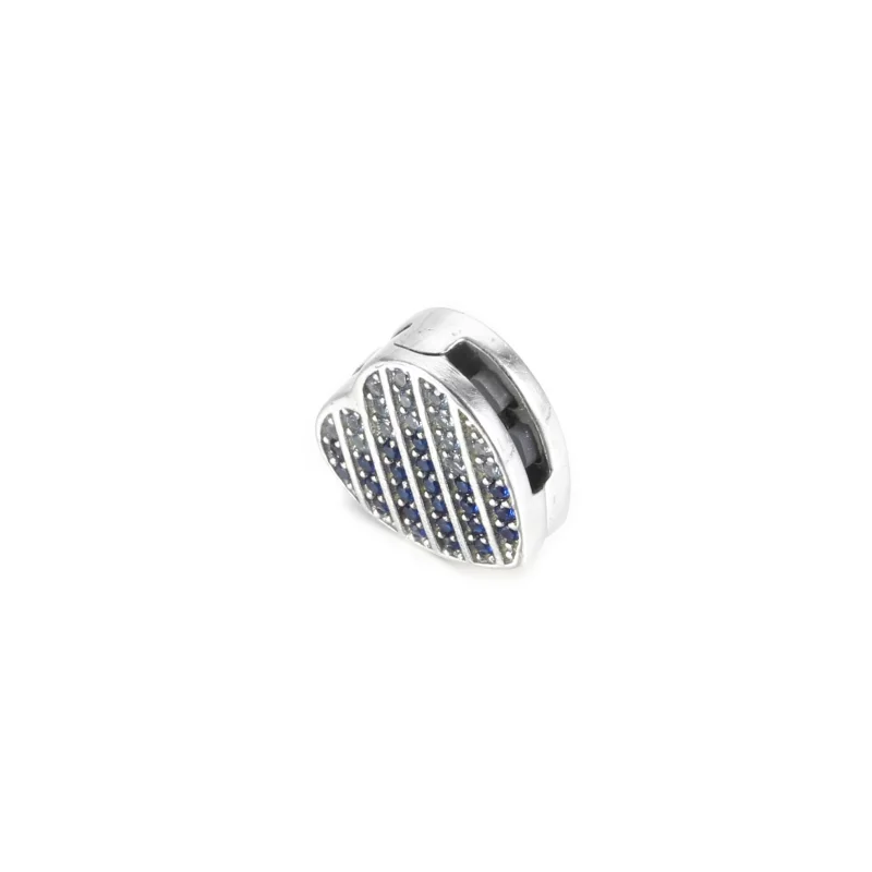 (image pour) Charm Clip PANDORA Cœur Pavé Bleu - 799346C01 - Afficher 2