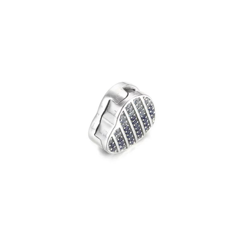 (image pour) Charm Clip PANDORA Cœur Pavé Bleu - 799346C01 - Afficher 3