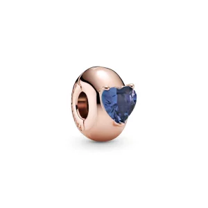 (image pour) Charm Clip PANDORA Solitaire Cœur Bleu - 789203C02