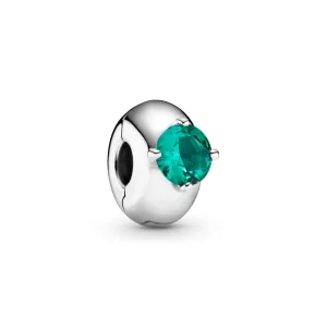 (image pour) Charm Clip PANDORA Solitaire Rond Vert - 799204C03