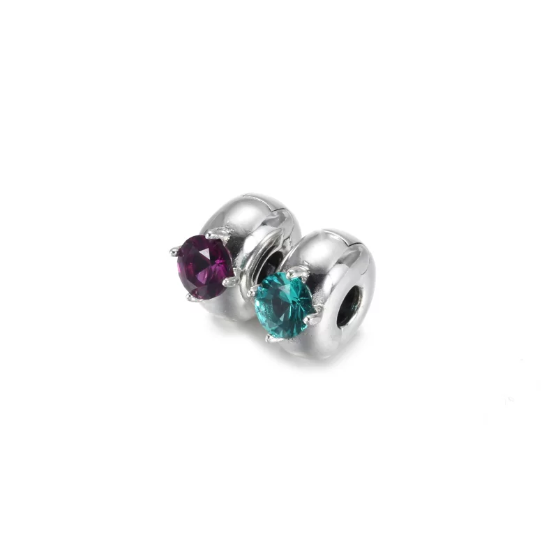(image pour) Charm Clip PANDORA Solitaire Rond Violet - 799204C02 - Afficher 2