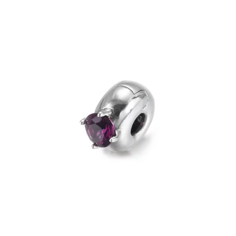 (image pour) Charm Clip PANDORA Solitaire Rond Violet - 799204C02 - Afficher 3