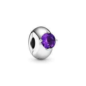 (image pour) Charm Clip PANDORA Solitaire Rond Violet - 799204C02