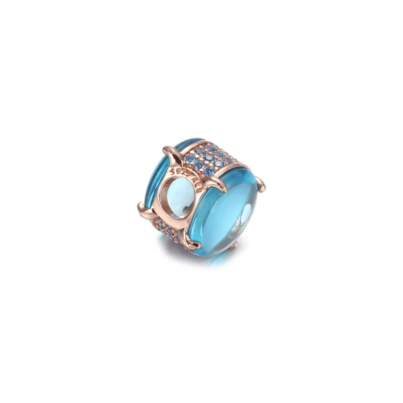 (image pour) Charm PANDORA Cabochon Ovale Bleu - 789309C01 - Afficher 4
