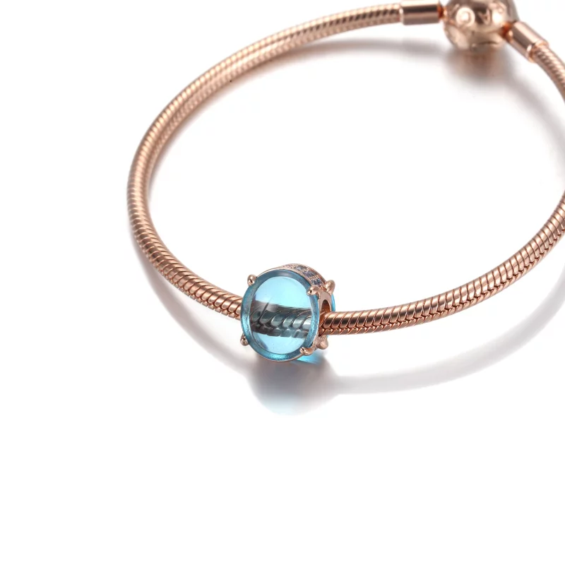 (image pour) Charm PANDORA Cabochon Ovale Bleu - 789309C01 - Afficher 5