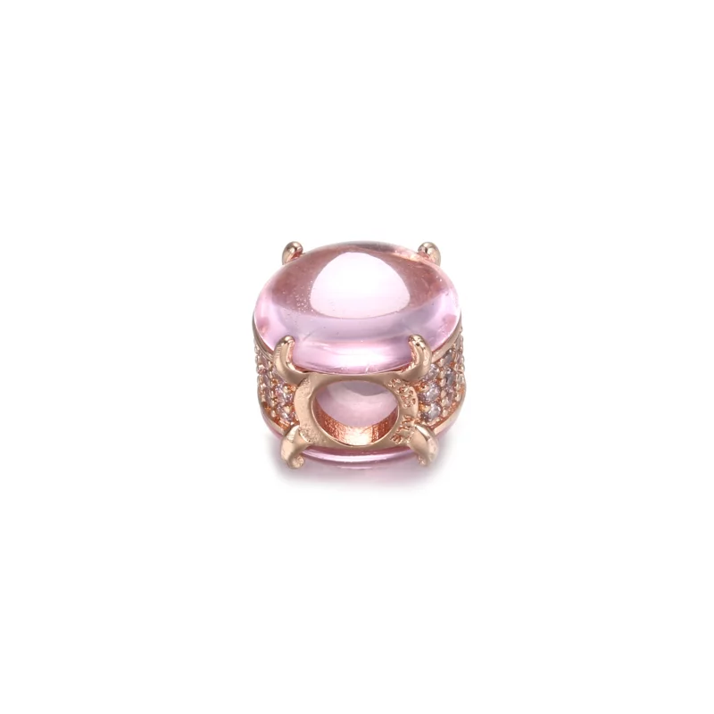 (image pour) Charm PANDORA Cabochon Ovale Rose - 789309C02 - Afficher 3