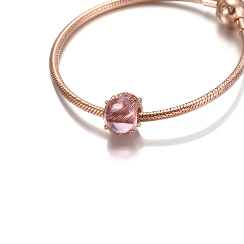 (image pour) Charm PANDORA Cabochon Ovale Rose - 789309C02 - Afficher 5