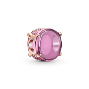 (image pour) Charm PANDORA Cabochon Ovale Rose - 789309C02