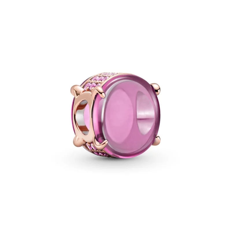 (image pour) Charm PANDORA Cabochon Ovale Rose - 789309C02