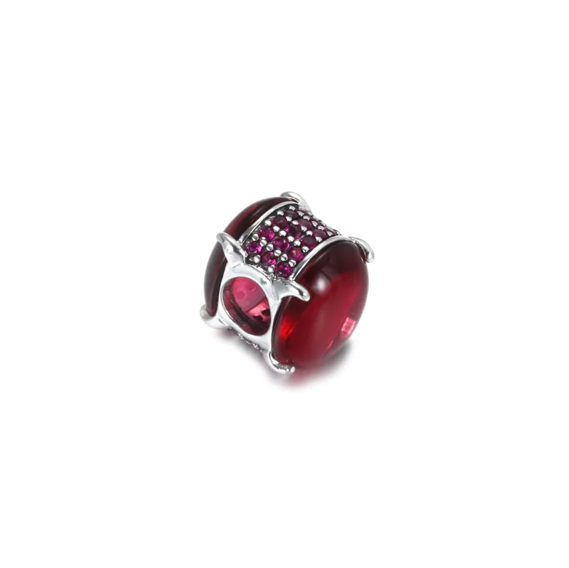 (image pour) Charm PANDORA Cabochon Ovale Rose Fuchsia - 799309C01 - Afficher 3