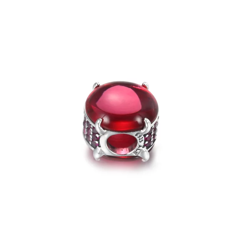 (image pour) Charm PANDORA Cabochon Ovale Rose Fuchsia - 799309C01 - Afficher 4