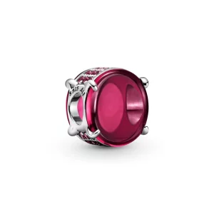 (image pour) Charm PANDORA Cabochon Ovale Rose Fuchsia - 799309C01