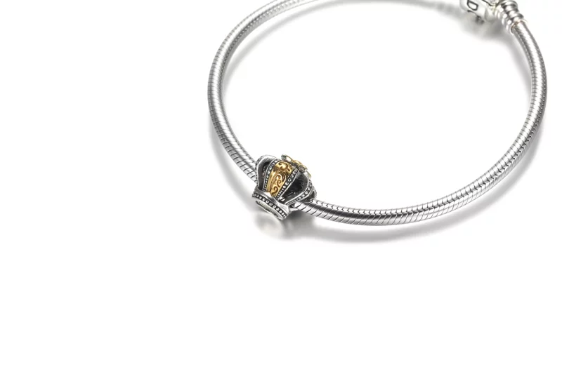 (image pour) Charm PANDORA Couronne Royale Bicolore - 799340C00 - Afficher 5