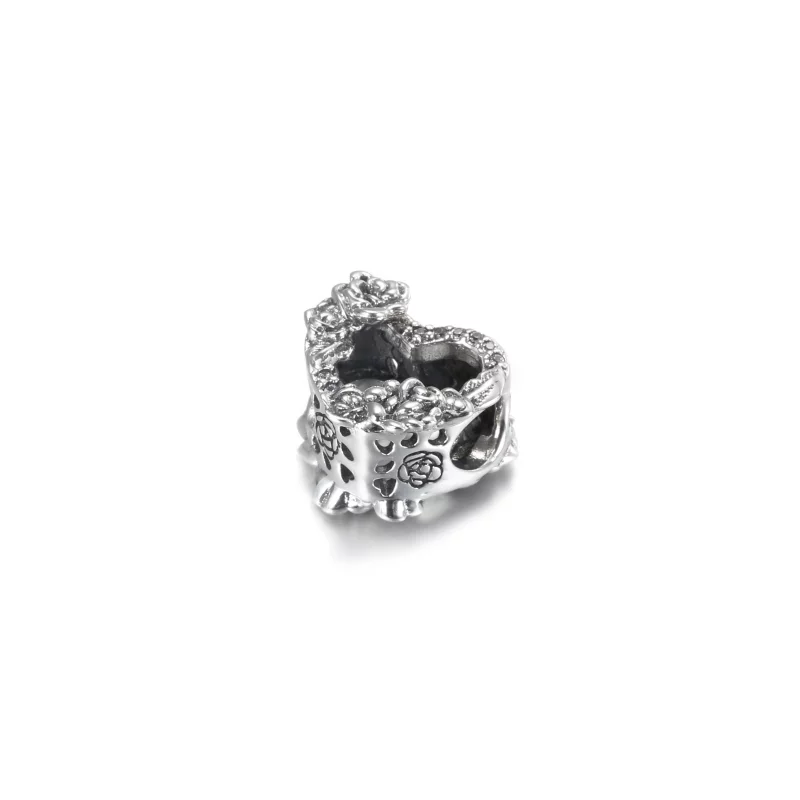 (image pour) Charm PANDORA Cœur & Roses Ajouré - 799281C01 - Afficher 5