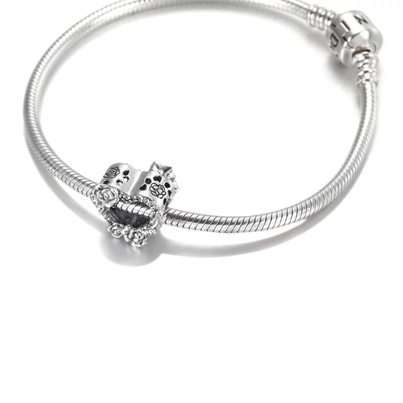 (image pour) Charm PANDORA Cœur & Roses Ajouré - 799281C01 - Afficher 6