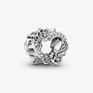 (image pour) Charm PANDORA Cœur & Roses Ajouré - 799281C01