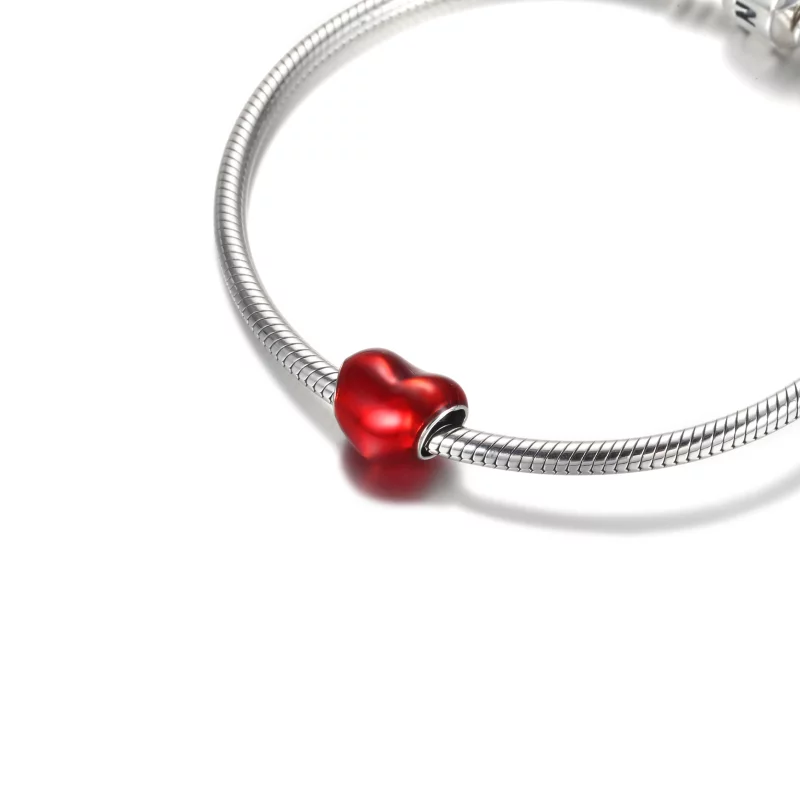(image pour) Charm PANDORA Cœur Rouge Métallique - 799291C02 - Afficher 5
