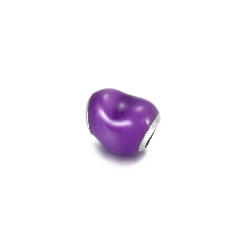 (image pour) Charm PANDORA Cœur Violet Métallique - 799291C01 - Afficher 4