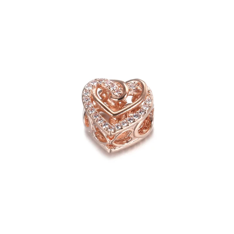 (image pour) Charm PANDORA Cœurs Entrelacés Scintillant - 789270C01 - Afficher 4