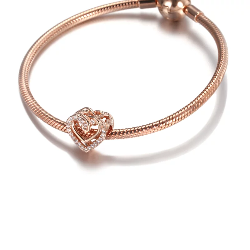 (image pour) Charm PANDORA Cœurs Entrelacés Scintillant - 789270C01 - Afficher 5