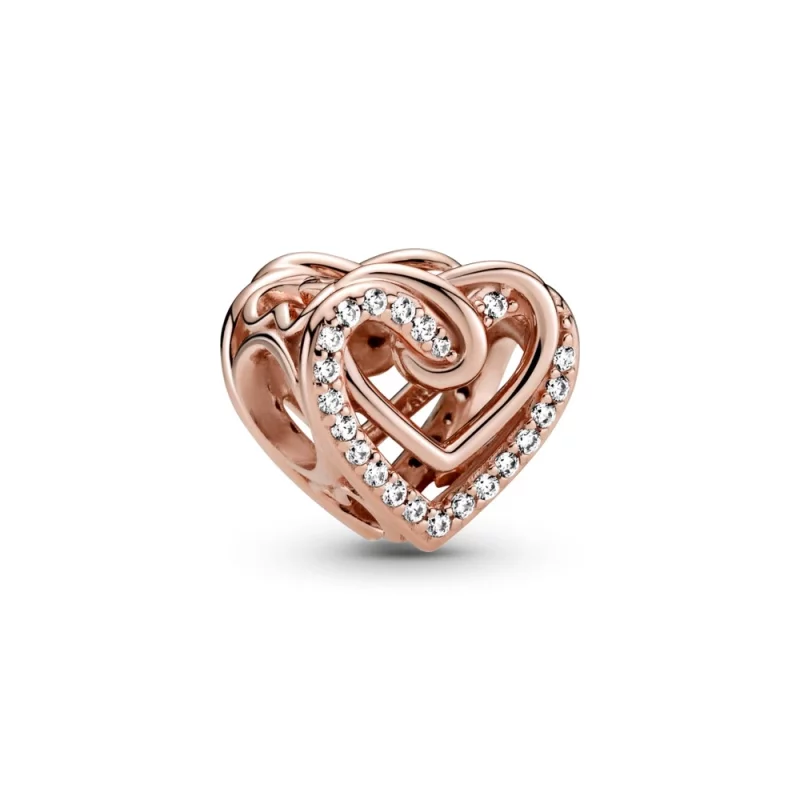 Charm PANDORA Cœurs Entrelacés Scintillant - 789270C01 (image pour) Charm PANDORA Cœurs Entrelacés Scintillant - 789270C01