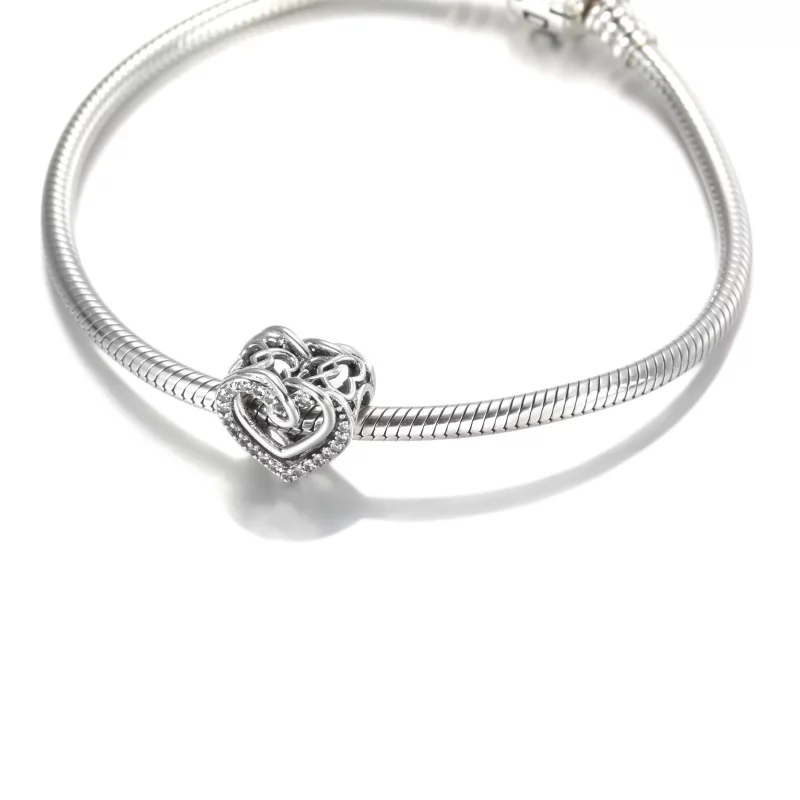 (image pour) Charm PANDORA Cœurs Entrelacés Scintillant - 799270C01 - Afficher 5
