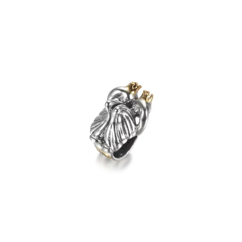 (image pour) Charm PANDORA Cygnes et Cœur Bicolore - 799315C00 - Afficher 3