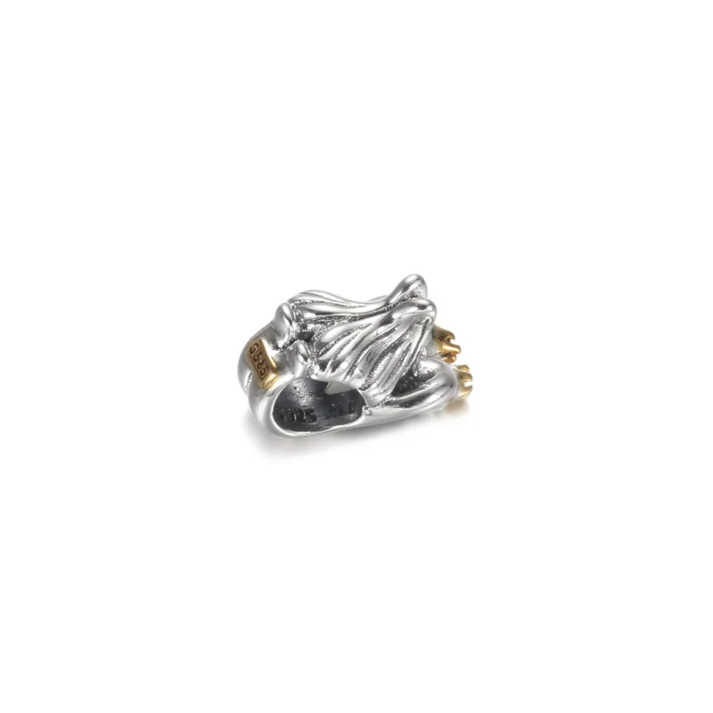 (image pour) Charm PANDORA Cygnes et Cœur Bicolore - 799315C00 - Afficher 4