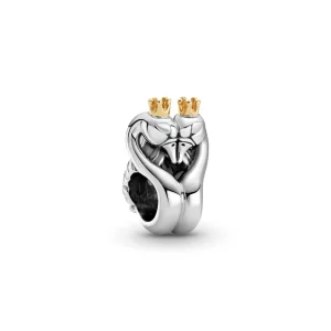 (image pour) Charm PANDORA Cygnes et Cœur Bicolore - 799315C00