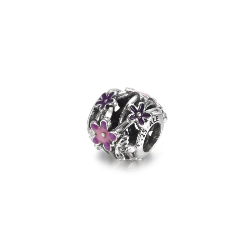 (image pour) Charm PANDORA Marguerite Violette Ajouré - 798772C02 - Afficher 2