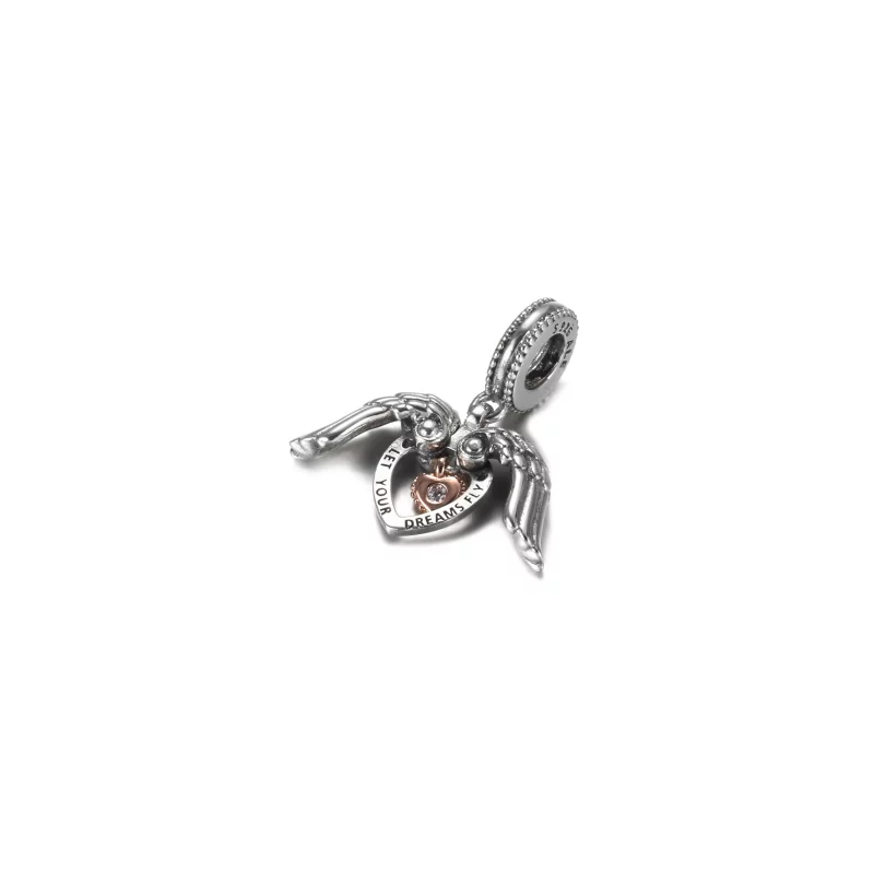 (image pour) Charm Pendant PANDORA Ailes d'Ange & Cœur Club Pandora 2021 - 789296C01 - Afficher 2