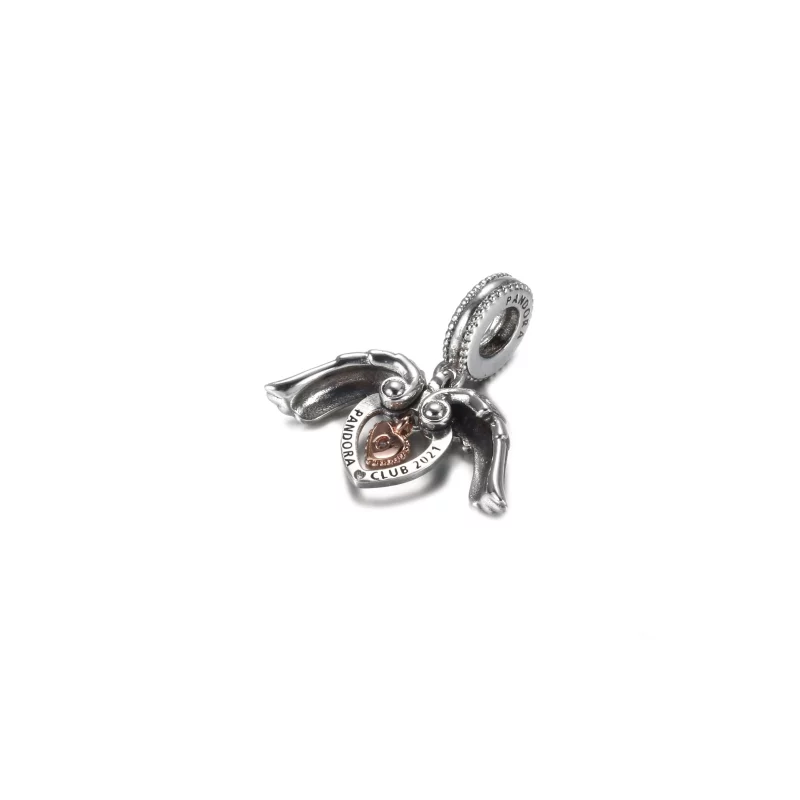 (image pour) Charm Pendant PANDORA Ailes d'Ange & Cœur Club Pandora 2021 - 789296C01 - Afficher 3