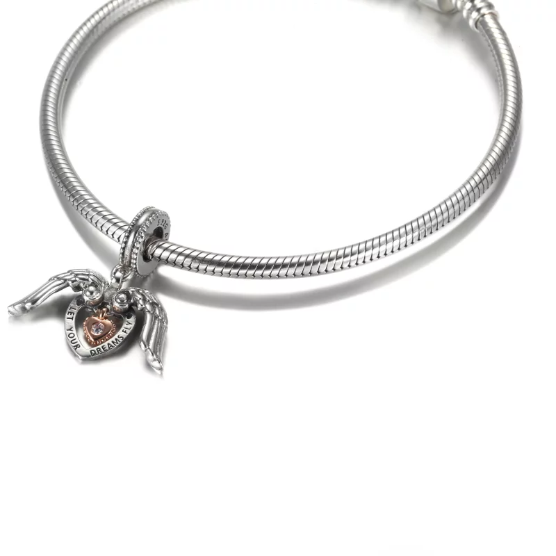 (image pour) Charm Pendant PANDORA Ailes d'Ange & Cœur Club Pandora 2021 - 789296C01 - Afficher 5