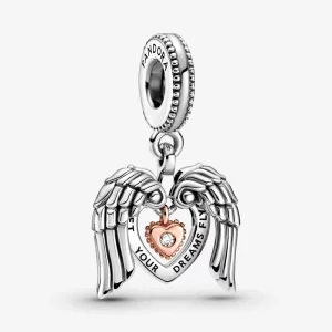 (image pour) Charm Pendant PANDORA Ailes d'Ange & Cœur Club Pandora 2021 - 789296C01