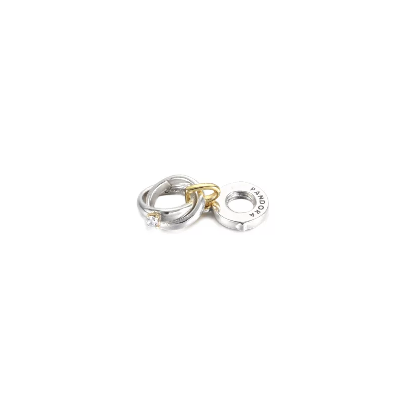 (image pour) Charm Pendant PANDORA Alliances Bicolore - 799319C01 - Afficher 4