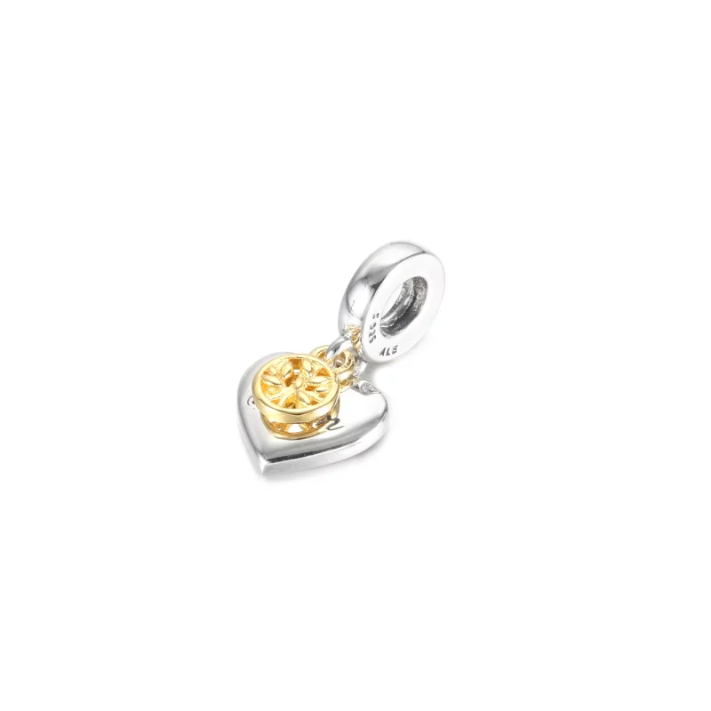 (image pour) Charm Pendant PANDORA Arbre Généalogique & Cœur Bicolore - 799366C00 - Afficher 3