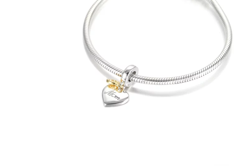 (image pour) Charm Pendant PANDORA Arbre Généalogique & Cœur Bicolore - 799366C00 - Afficher 5