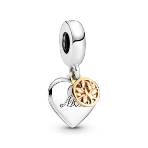(image pour) Charm Pendant PANDORA Arbre Généalogique & Cœur Bicolore - 799366C00