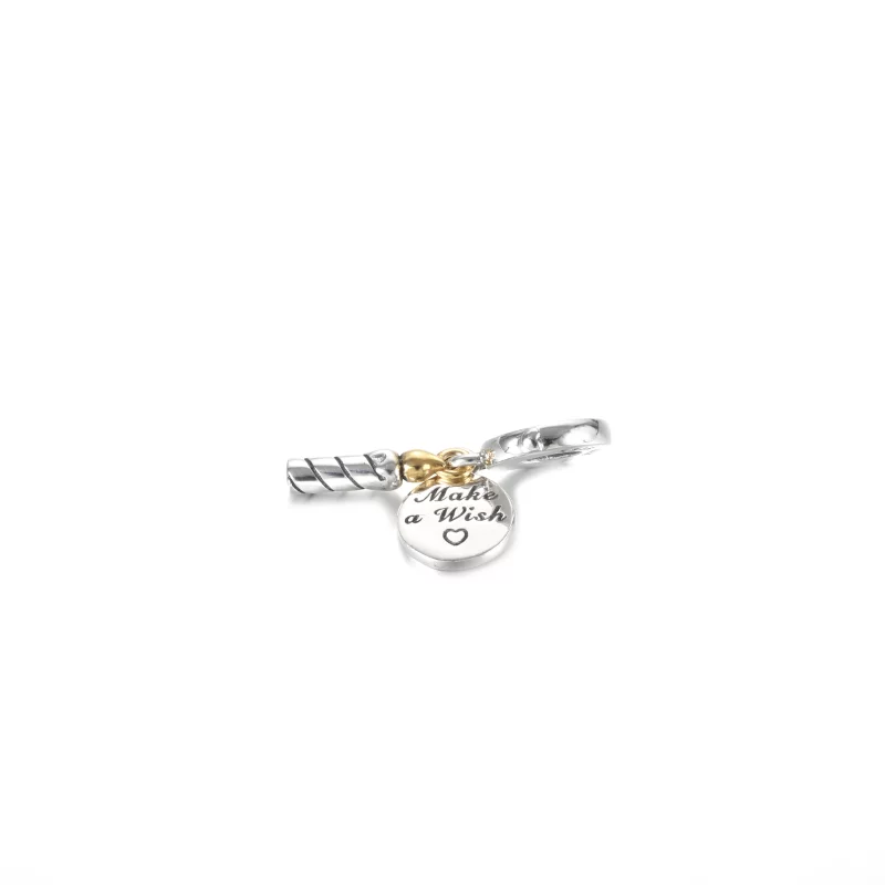 (image pour) Charm Pendant PANDORA Bougie d'Anniversaire Bicolore - 799328C00 - Afficher 4