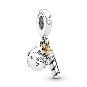 (image pour) Charm Pendant PANDORA Bougie d'Anniversaire Bicolore - 799328C00